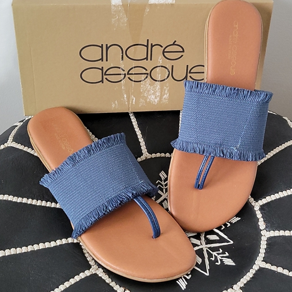 New Andre Assous Nanette Sandal - Navy - SZ 9